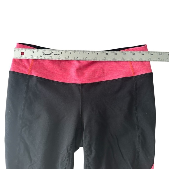 Athleta black & pink midrise capri workout leggings size Large - Picture 6 of 13